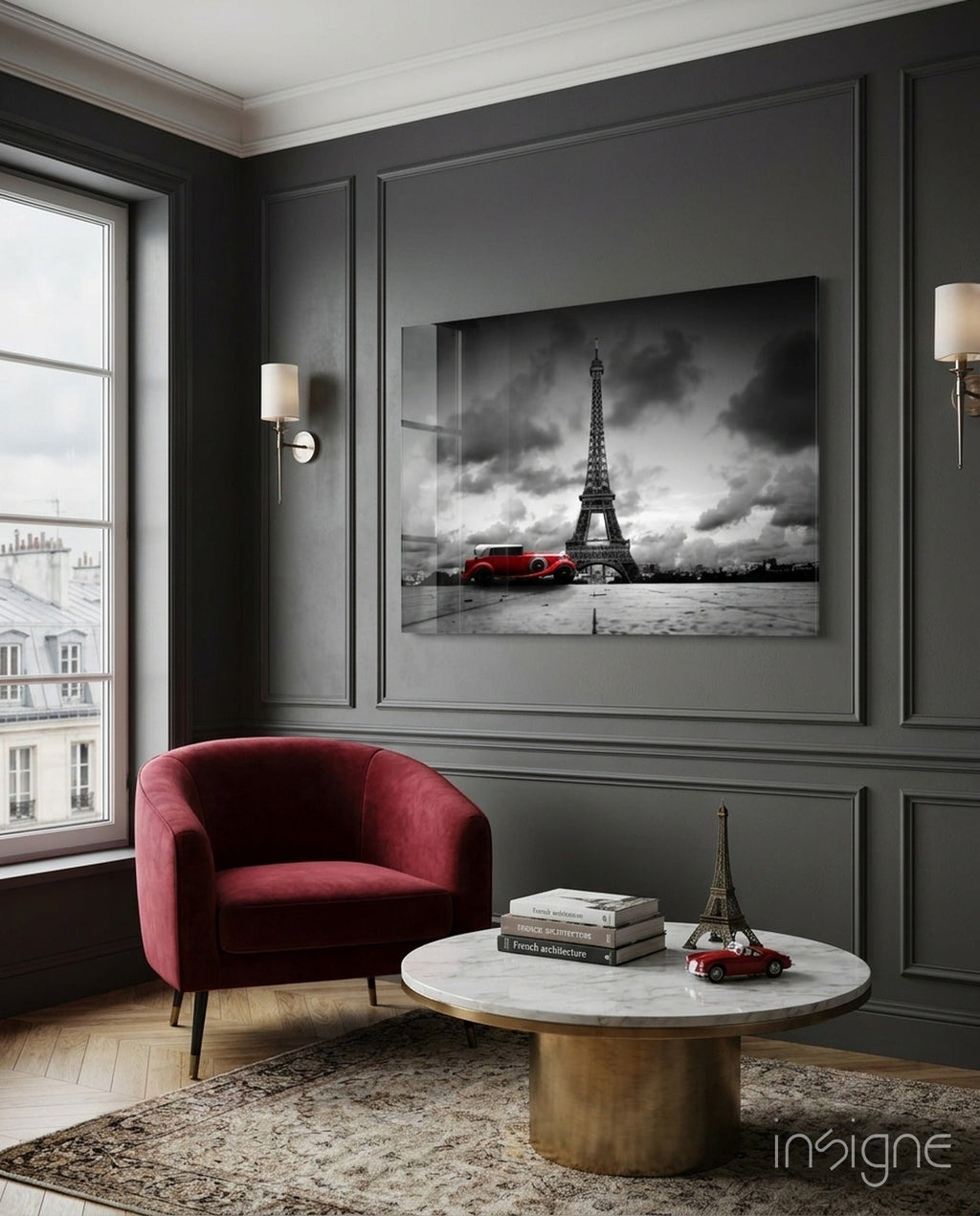 Eiffel Tower Glass Wall Art