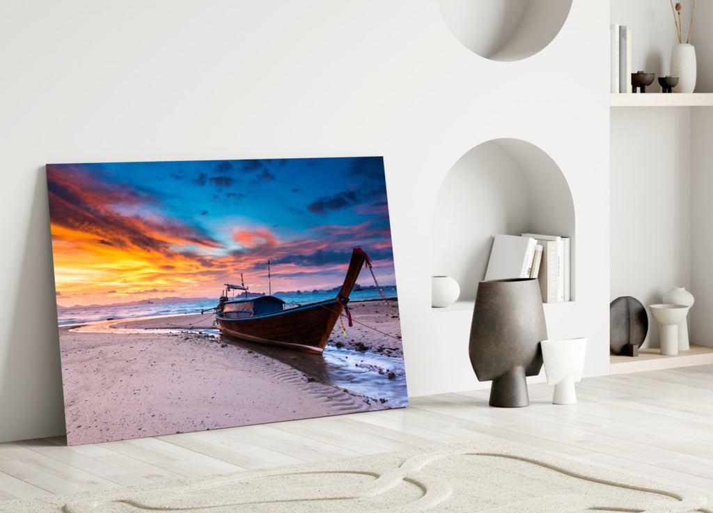 Red Sky Glass Wall Art