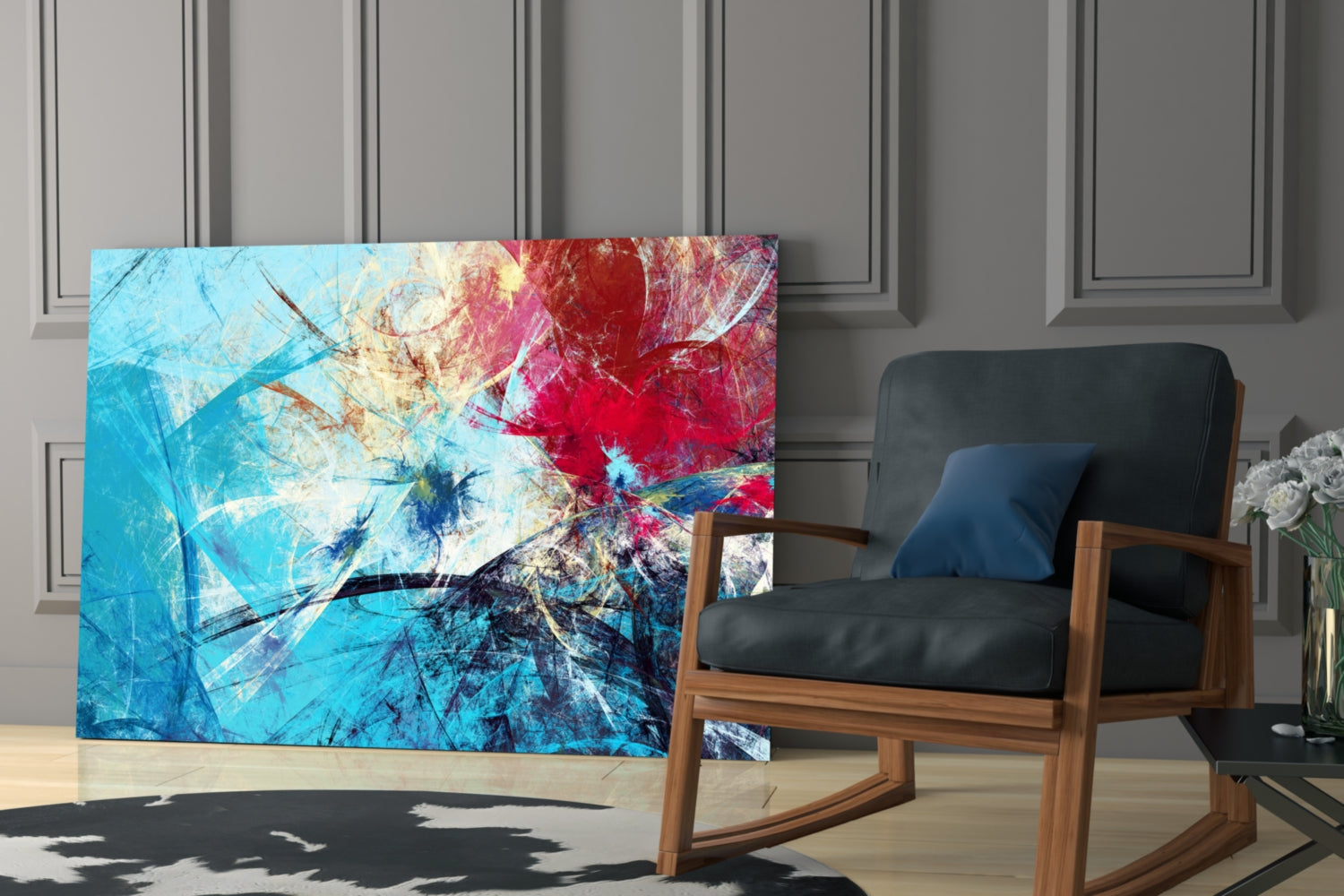 Abstract 4 Glass Wall Arts