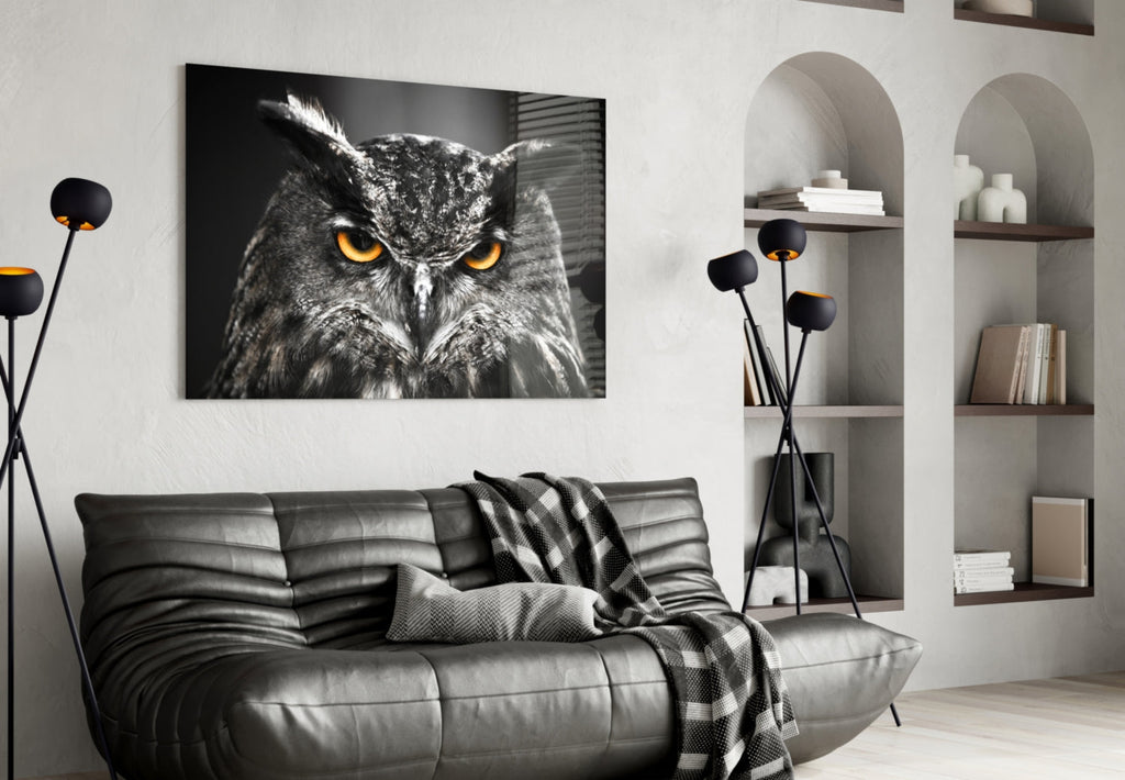 Owl Glass Wall Art