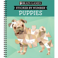 Brain Games - Sticker by Number: Puppies (14 Images to Sticker) - Spiral