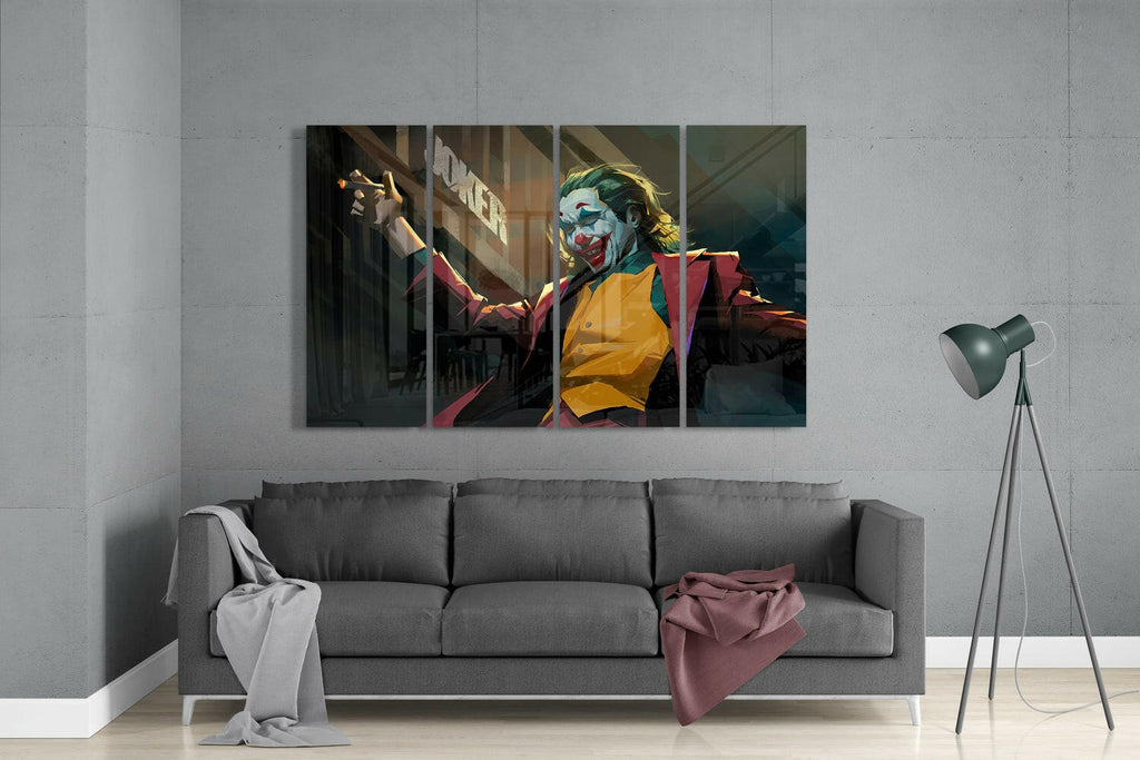 Joker 4 Pieces Mega Glass Wall Art (59"x36")