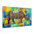 Rhino 4 Pieces Mega Glass Wall Art (59"x36")