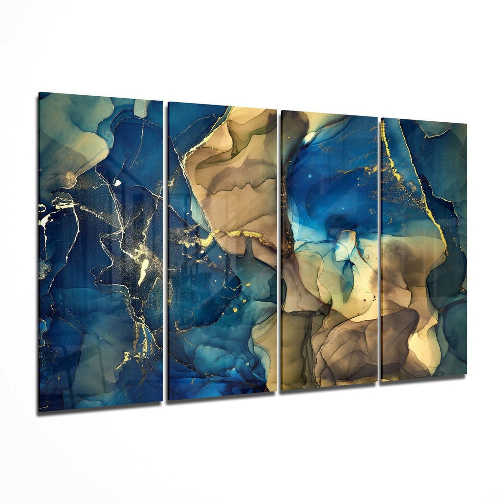Marble 4 Pieces Mega Glass Wall Art (59"x36")
