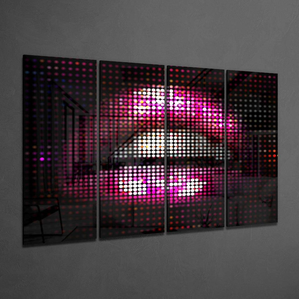 Lips 4 Pieces Mega Glass Wall Art (59"x36")