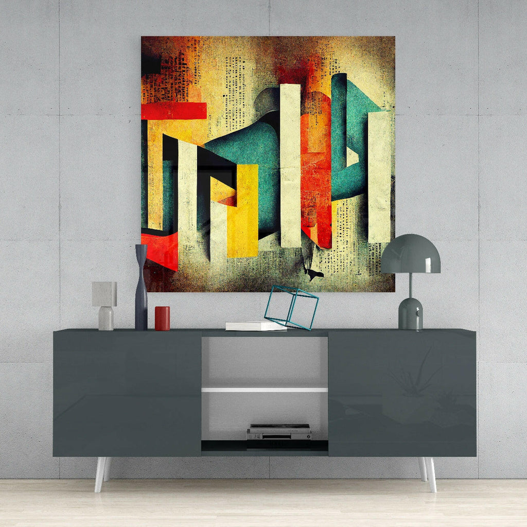 Lost Alphabet Glass Wall Art  || Designer Collection