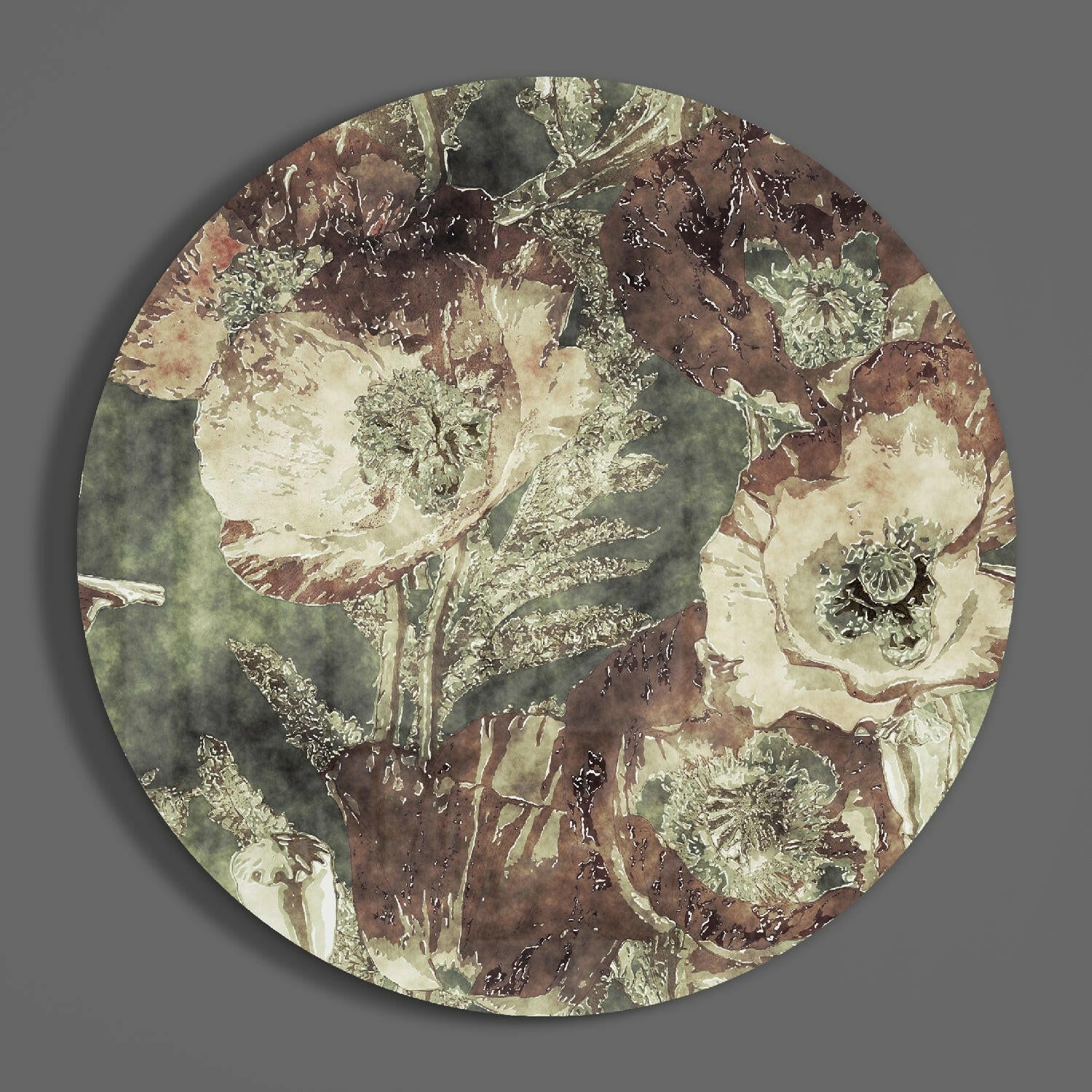 Abstract Flower Glass Wall Art