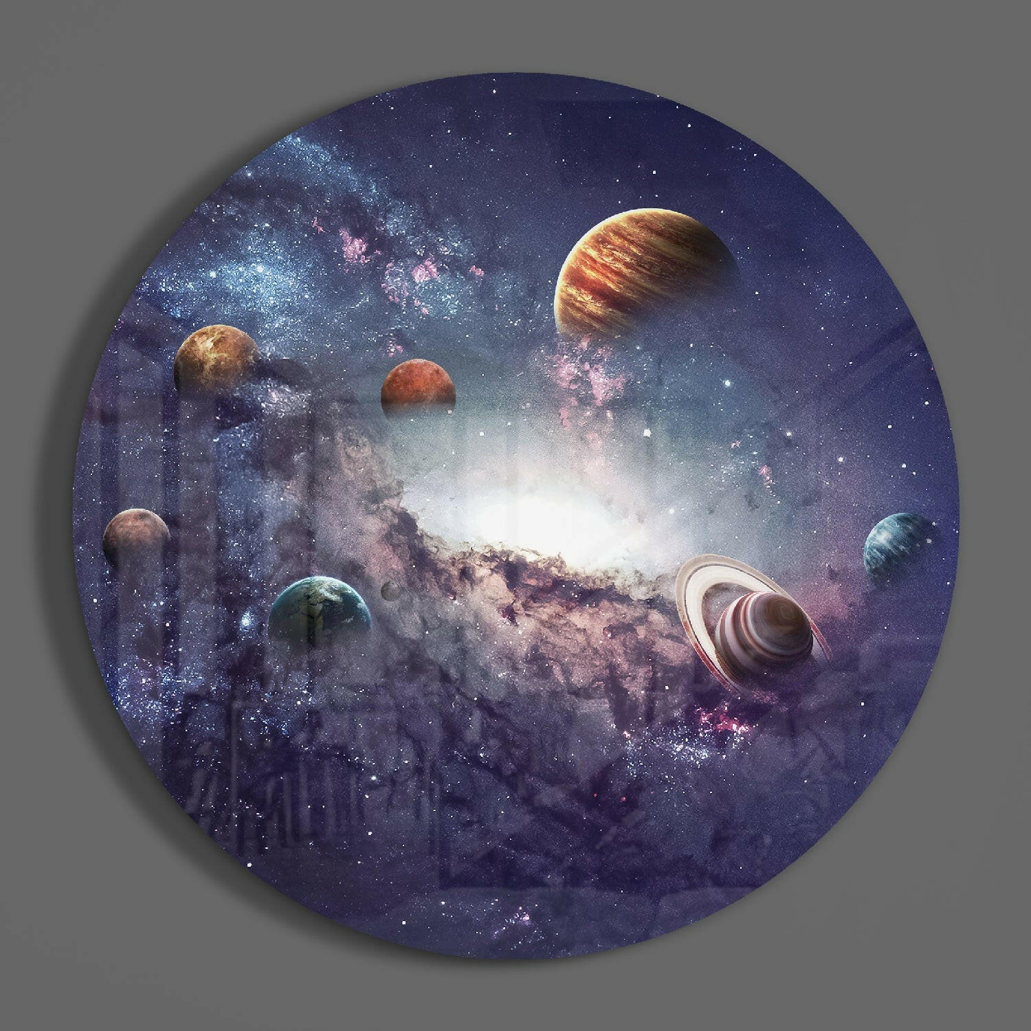 Planets Glass Wall Art