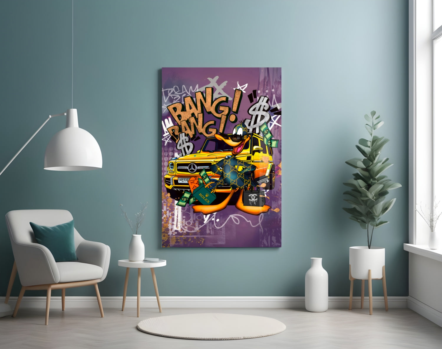 Daffy Luxury and Speed Glass Wall Art || Designer Collection