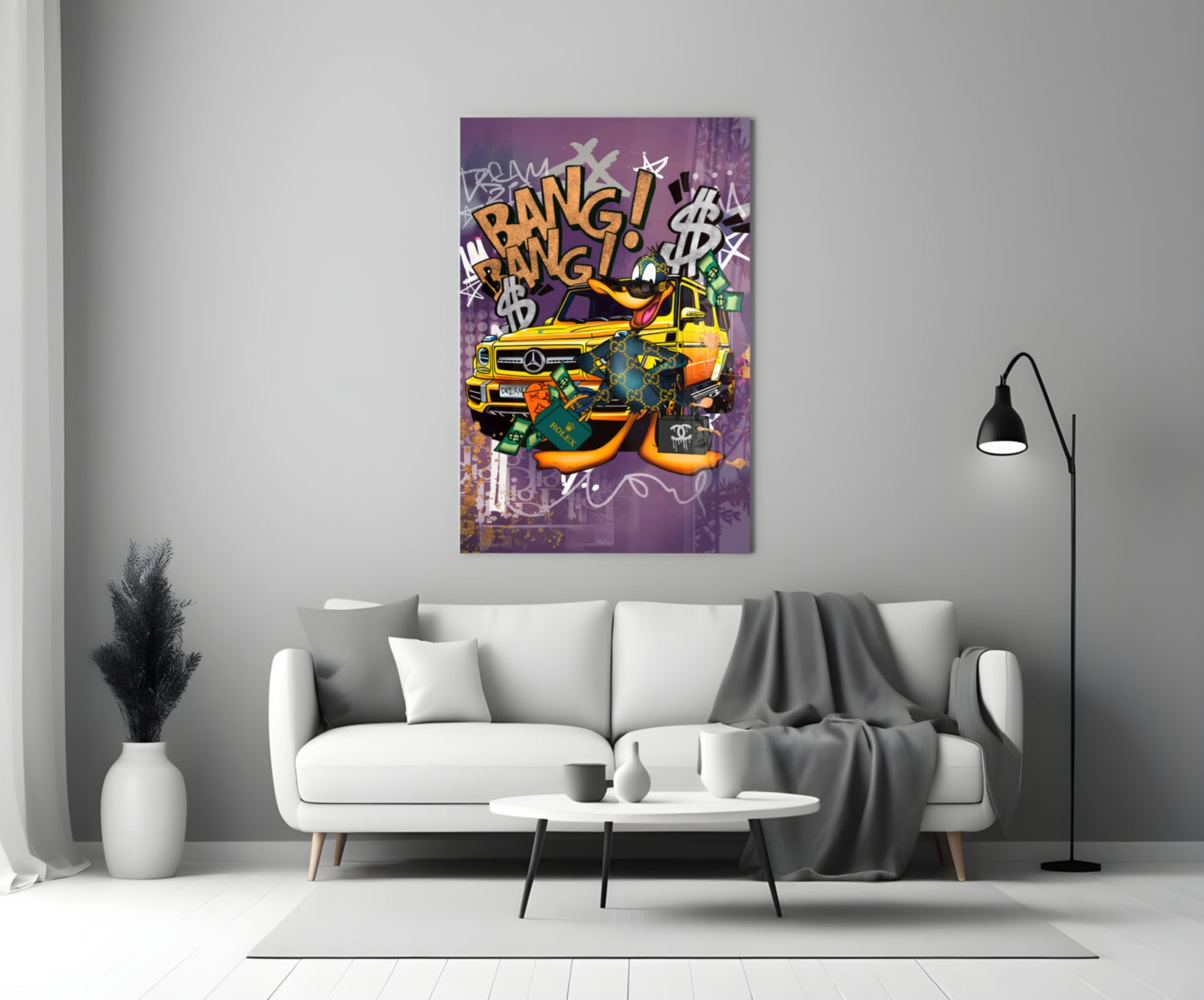 Daffy Luxury and Speed Glass Wall Art || Designer Collection