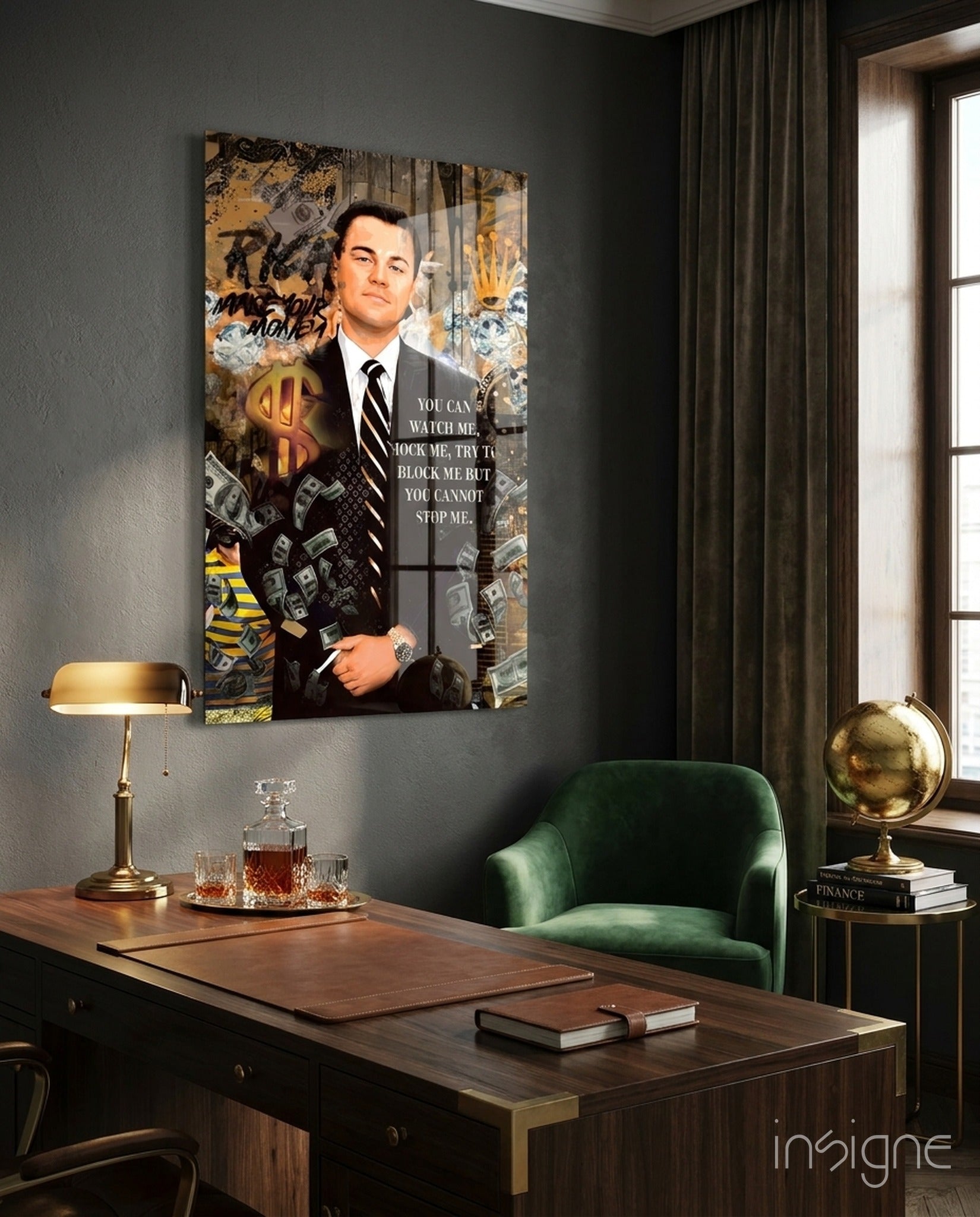 The Wolf of Wall Street Glass Wall Art || Designer Collection