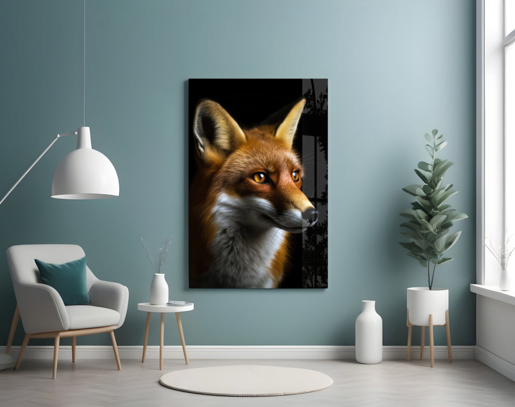 The Secret of the Fox Glass Wall Art || Designer Collection