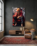 Luffy on the throne Glass Wall Art || Designer Collection