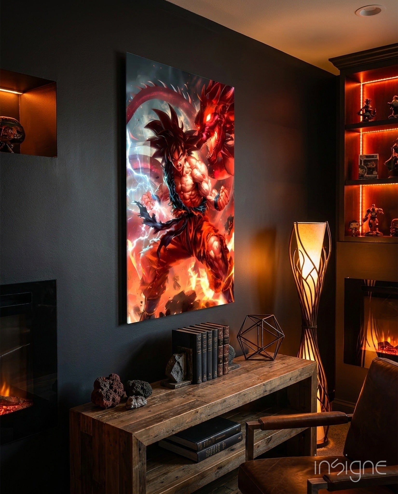 Goku Dragon Power Glass Wall Art || Designer Collection