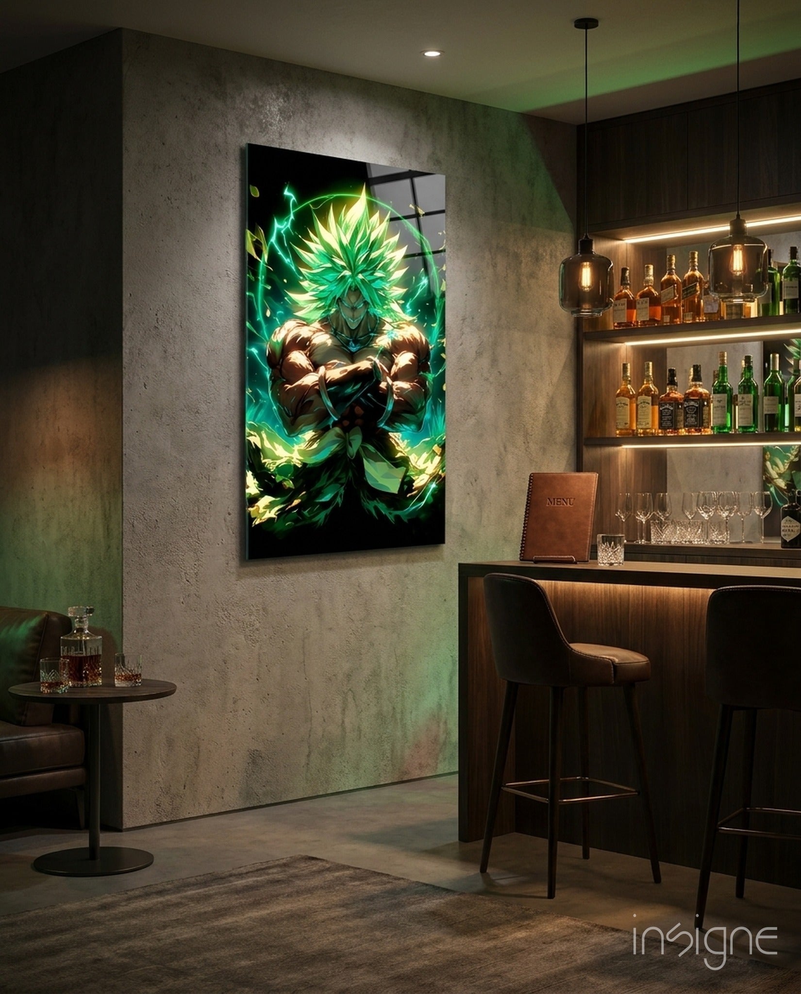 Legendary Super Saiyan Broly Glass Wall Art || Designer Collection