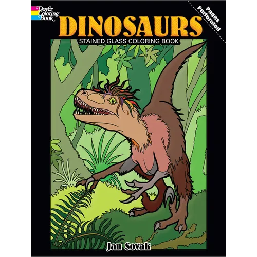 Dinosaurs Stained Glass Coloring Book - Paperback