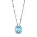 Blue Zircon Birthstone Necklace (December)