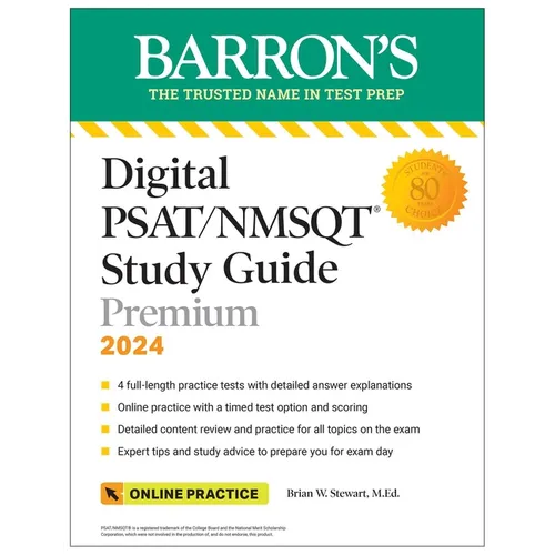 Digital Psat/NMSQT Study Guide Premium, 2024: 4 Practice Tests + Comprehensive Review + Online Practice - Paperback