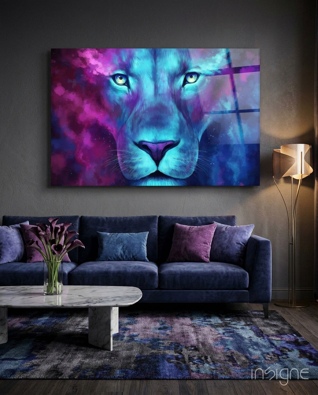 Lion Glass Wall Art