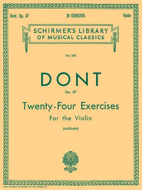 24 Exercises, Op 37: Schirmer Library of Classics Volume 328 Violin Method - Paperback