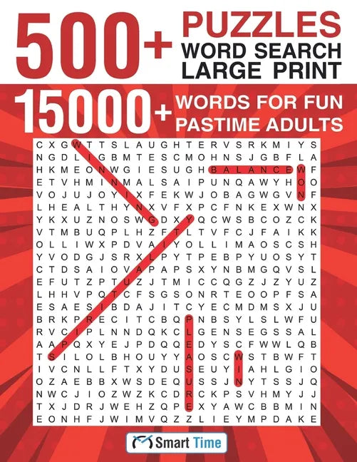 500+ Puzzles Word Search Large Print: 15000+ Words for Fun Pastime Adults - Paperback