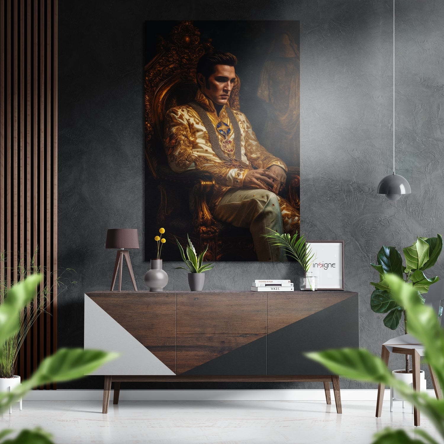 Elvis the King Brushed Aluminum Dibond Wall Art