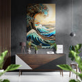 Waves and Mountains Brushed Aluminum Dibond Wall Art