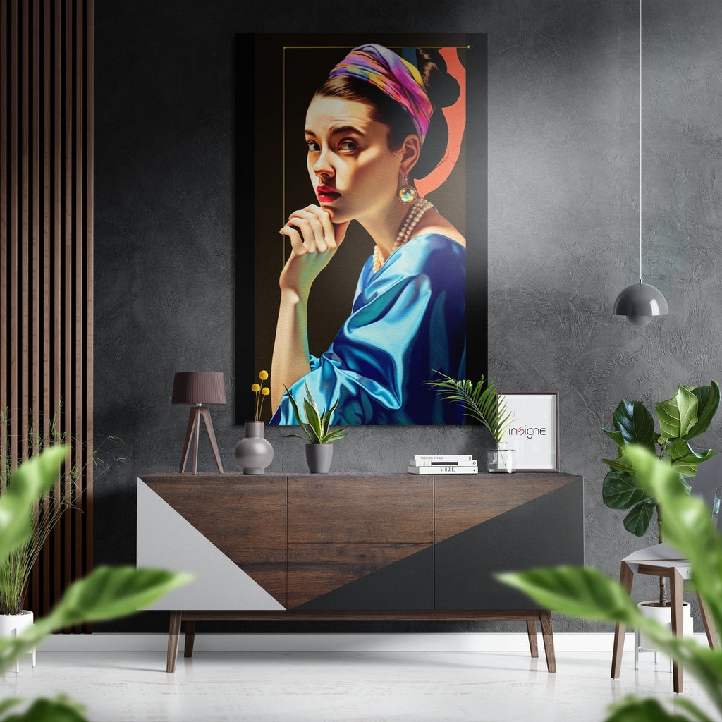 Girl with a Pearl Earring Brushed Aluminum Dibond Wall Art