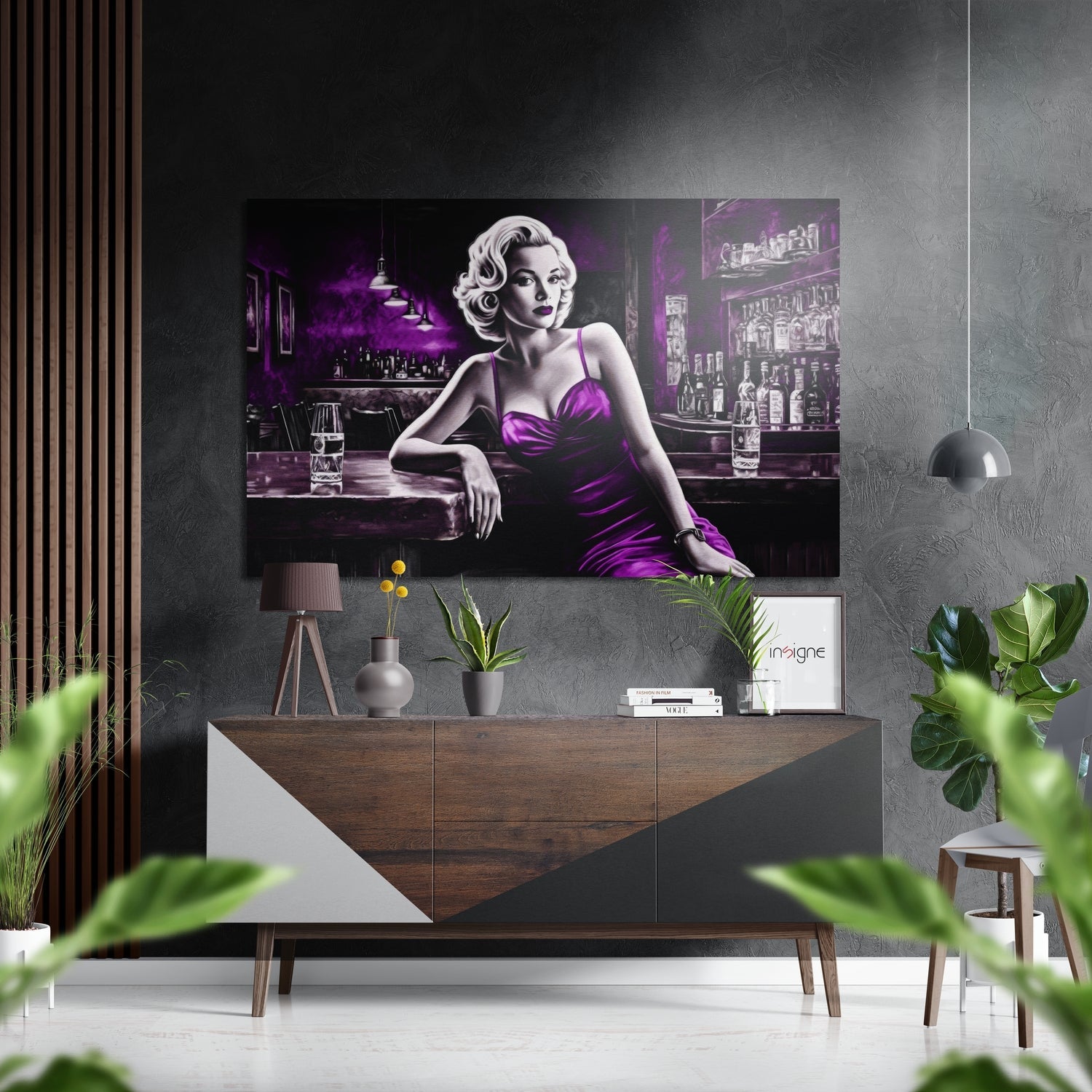 Woman in a Bar Brushed Aluminum Dibond Wall Art
