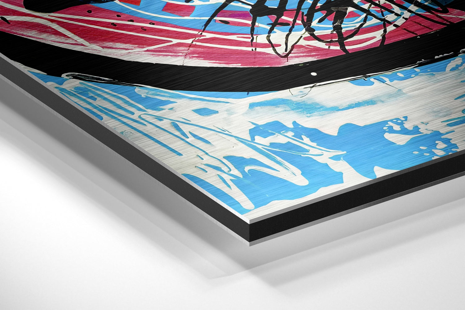 Kandinsky Style Brushed Aluminum Dibond Wall Art