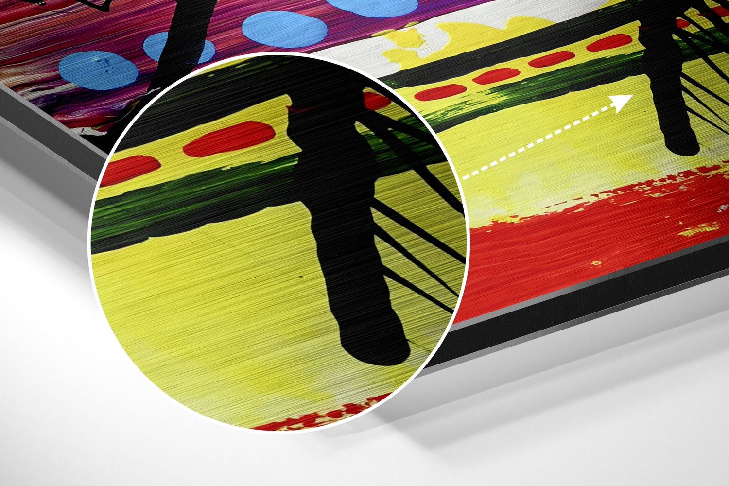 Kandinsky Style Brushed Aluminum Dibond Wall Art