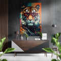 Spectacled Tiger Brushed Aluminum Dibond Wall Art