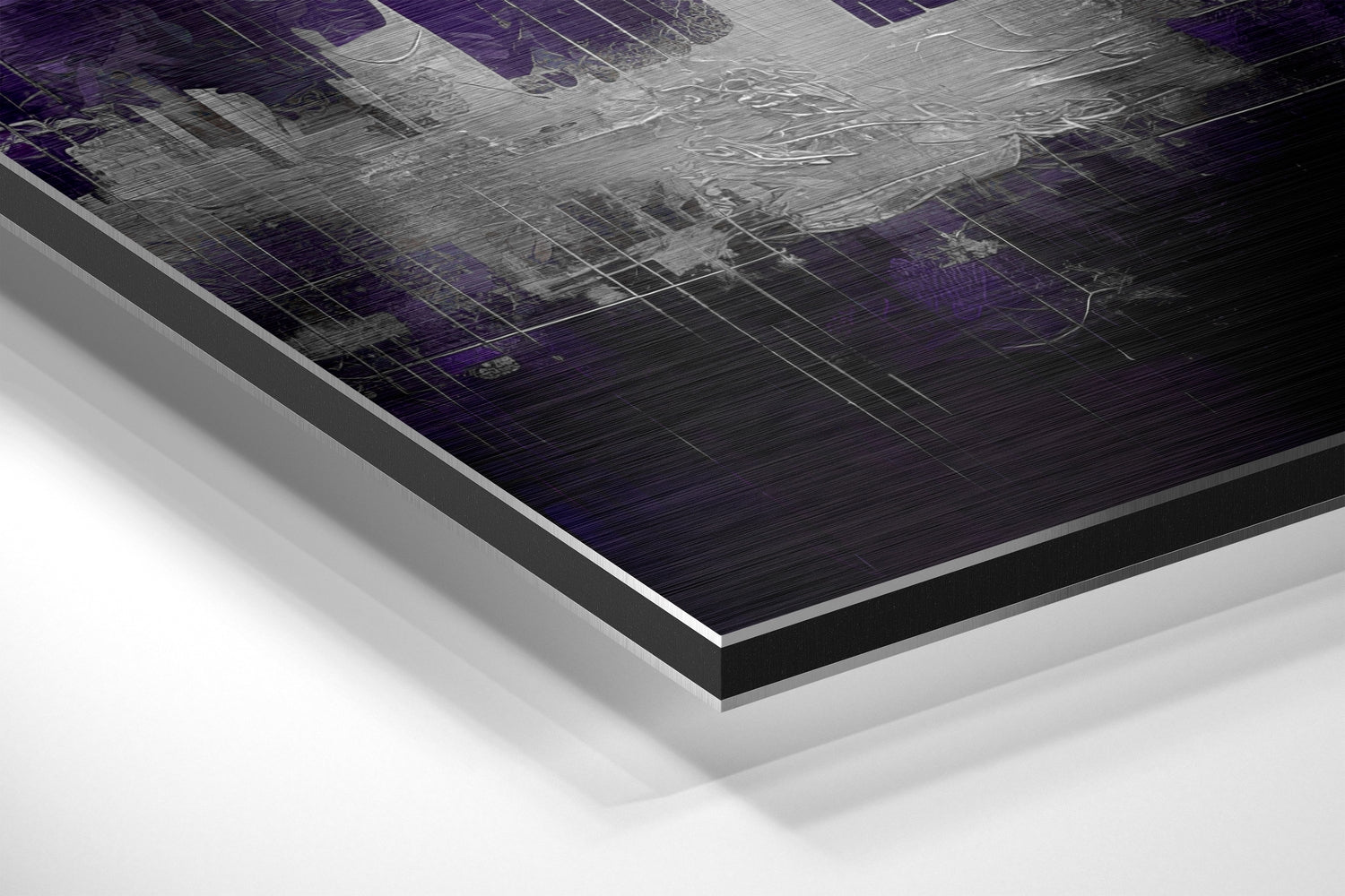 City Silhouette Brushed Aluminum Dibond Wall Art