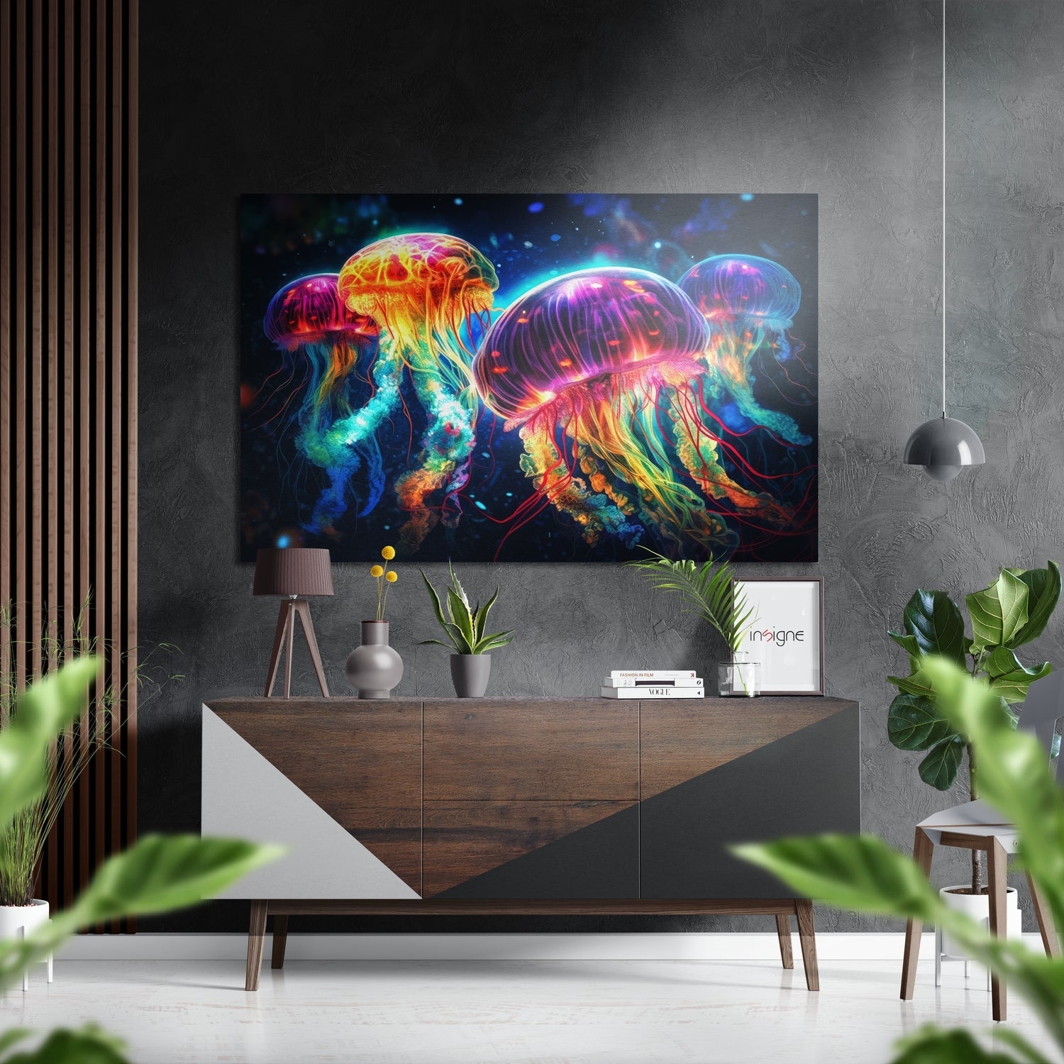 Jellyfish Brushed Aluminum Dibond Wall Art