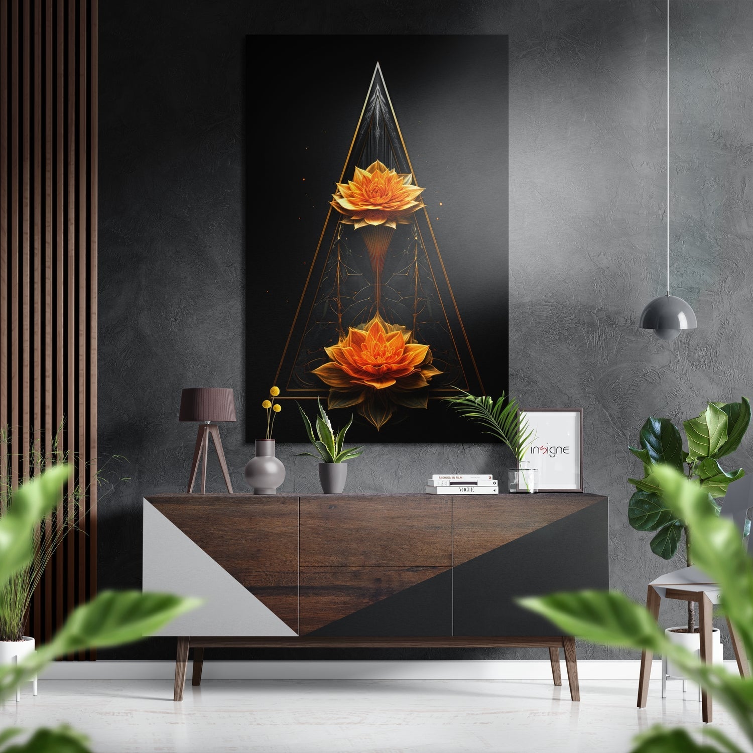 Lotus Brushed Aluminum Dibond Wall Art