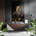 Lion as a Gentleman Brushed Aluminum Dibond Wall Art