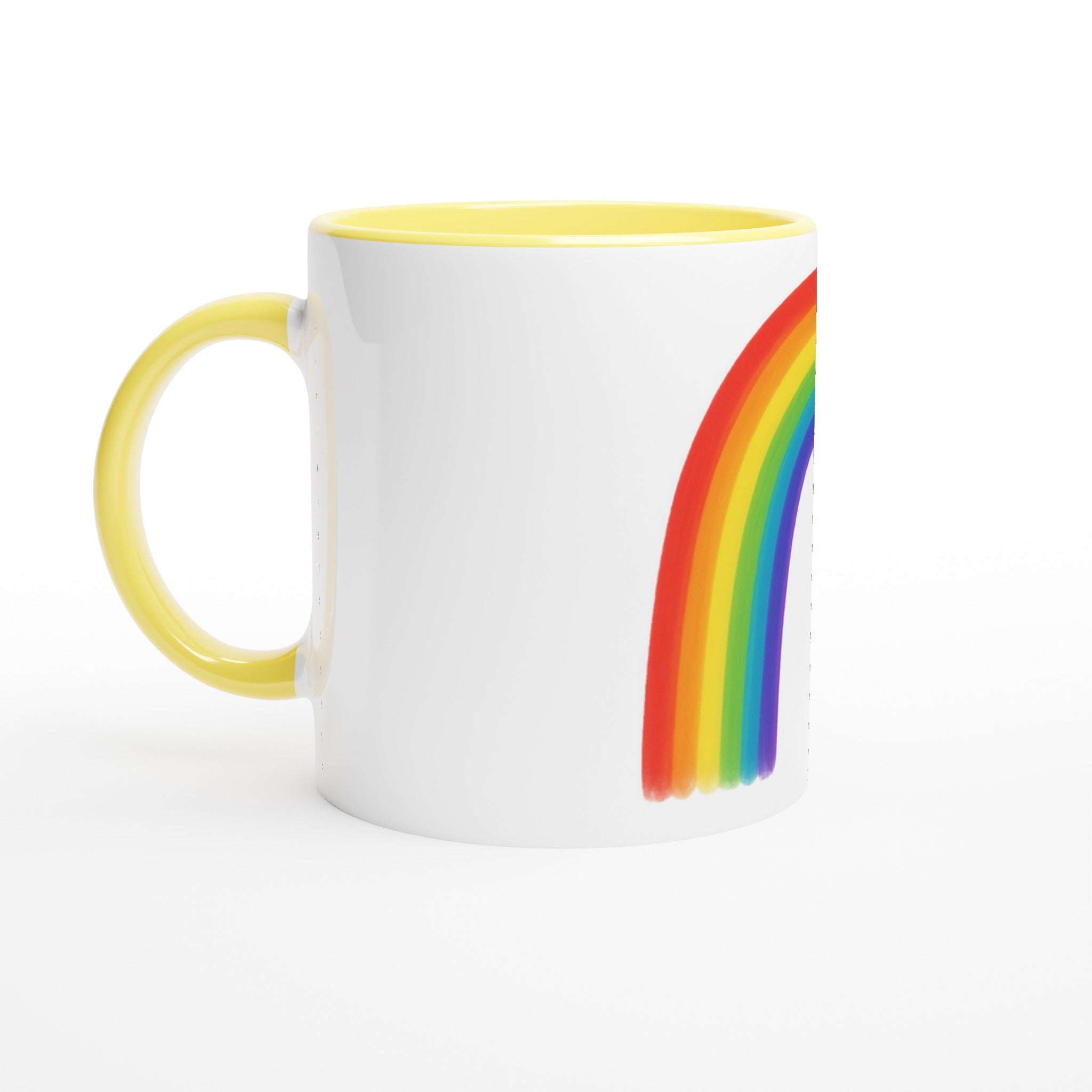 Classic Rainbow White 11oz Ceramic Mug with Color Inside
