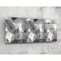 Black - White Leaves Glass Wall Art (36"x14")