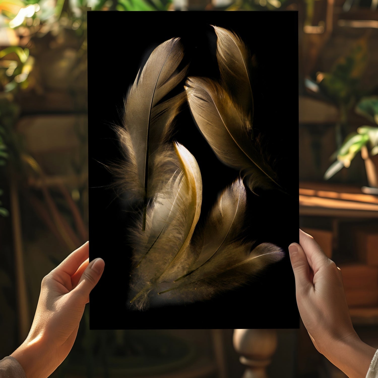 Bronze Feather Aluminum Print