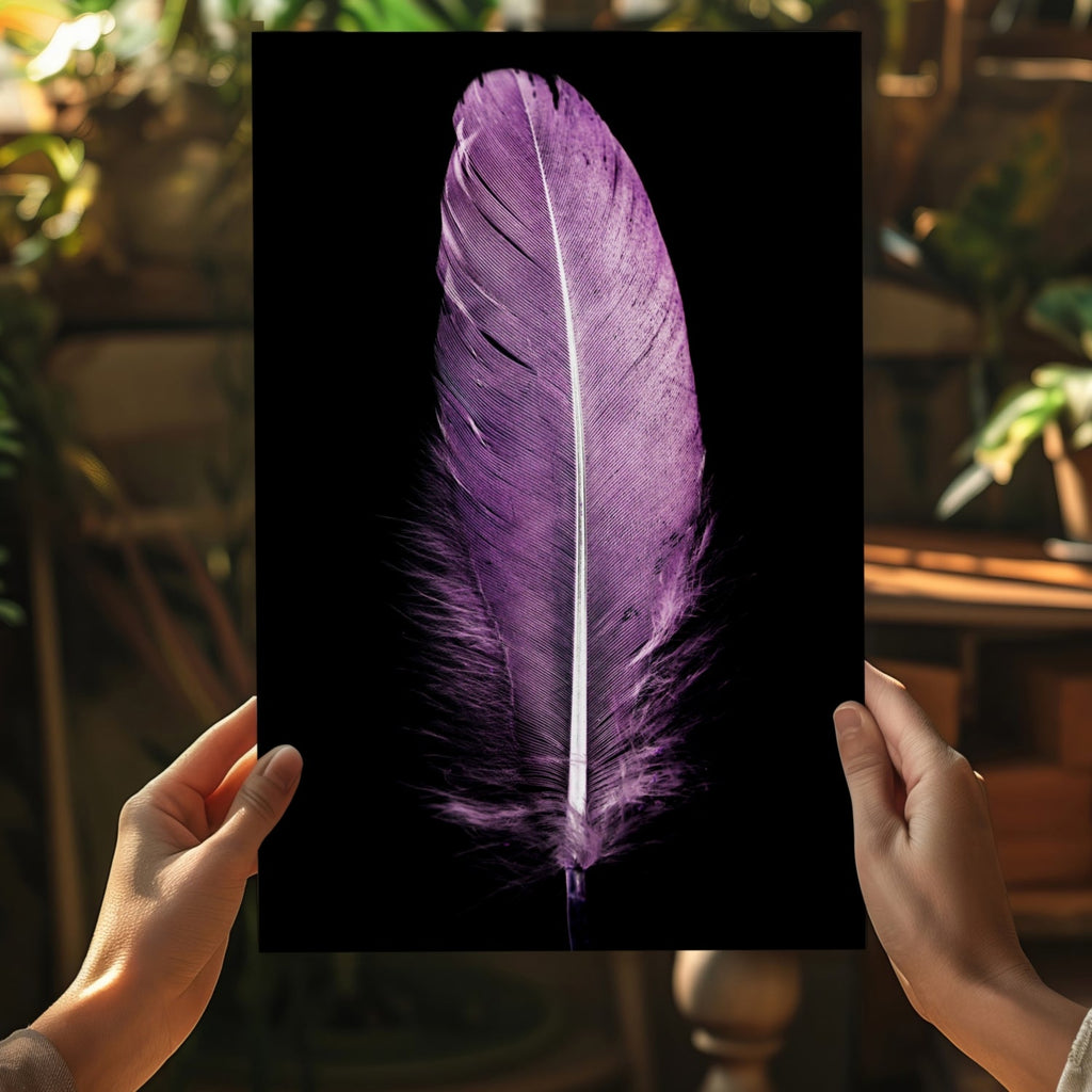 Purple Feather Aluminum Print