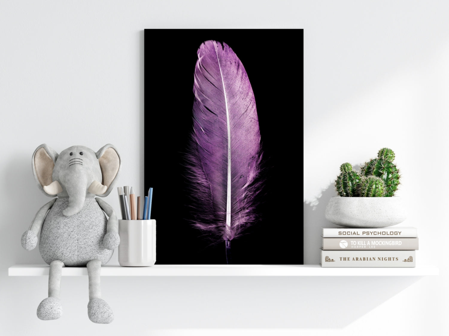 Purple Feather Aluminum Print
