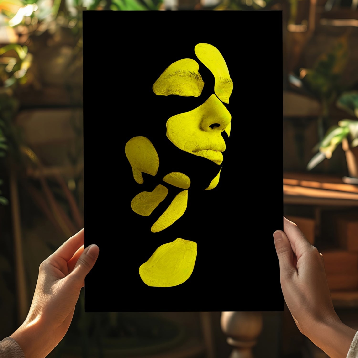 Woman in Style Yellow Aluminum Print