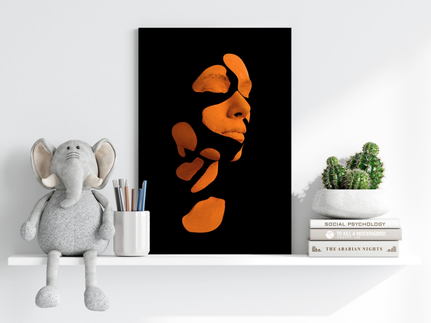 Woman in Style Orange Aluminum Print