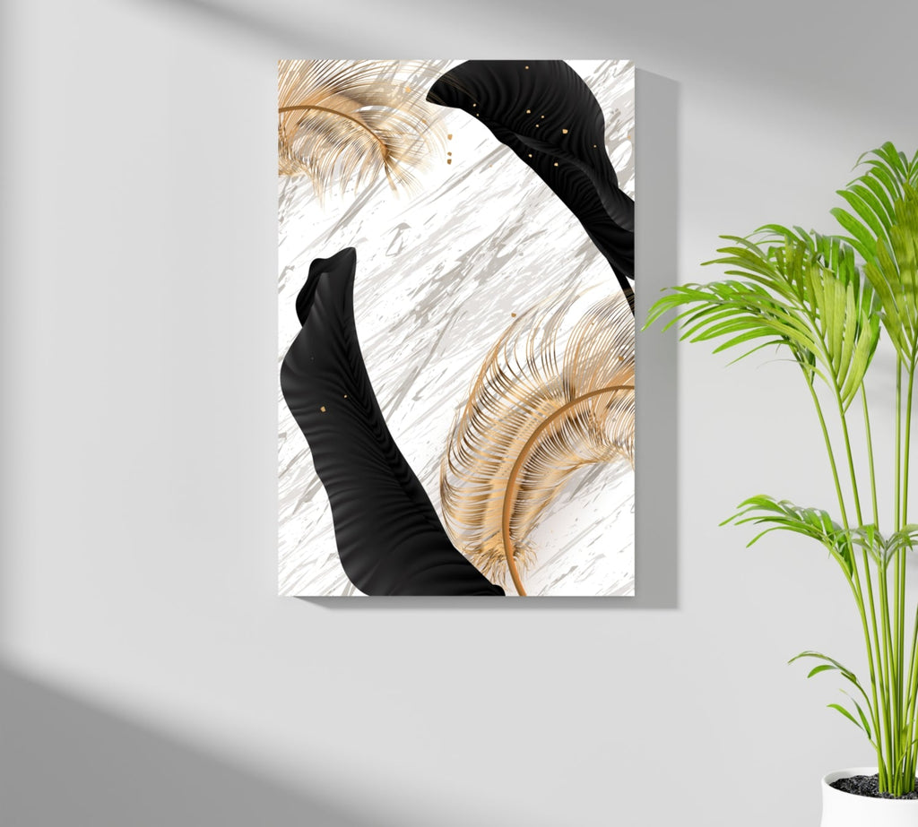 Modern Art Leaves V1 Aluminum Print
