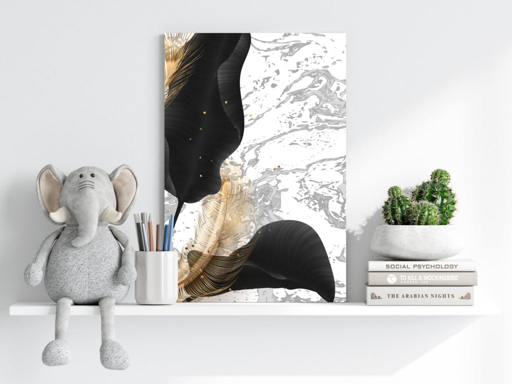 Modern Art Leaves V2 Aluminum Print
