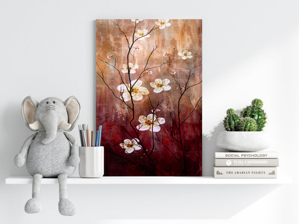Abstract Flowers V1 Aluminum Print