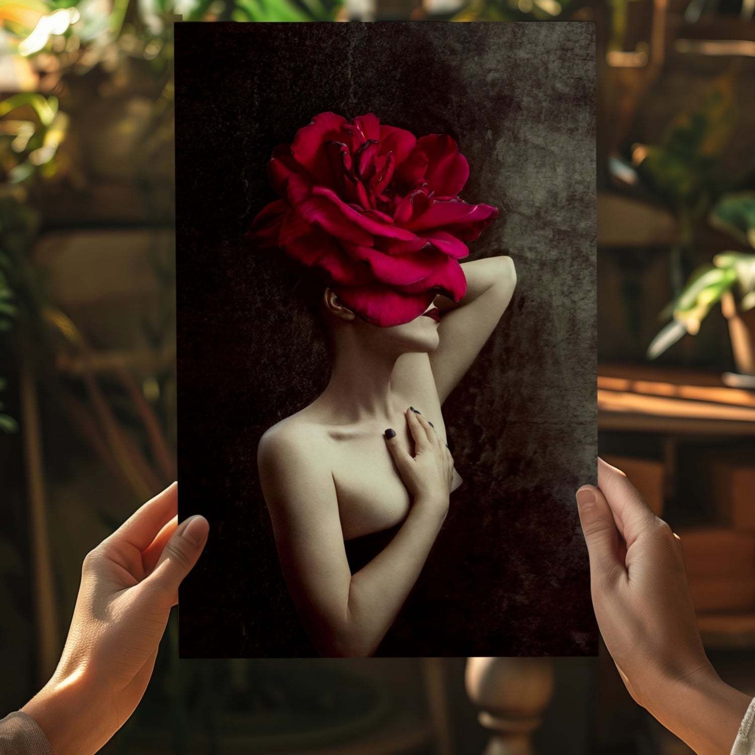 Woman Abstract Flower Aluminum Print