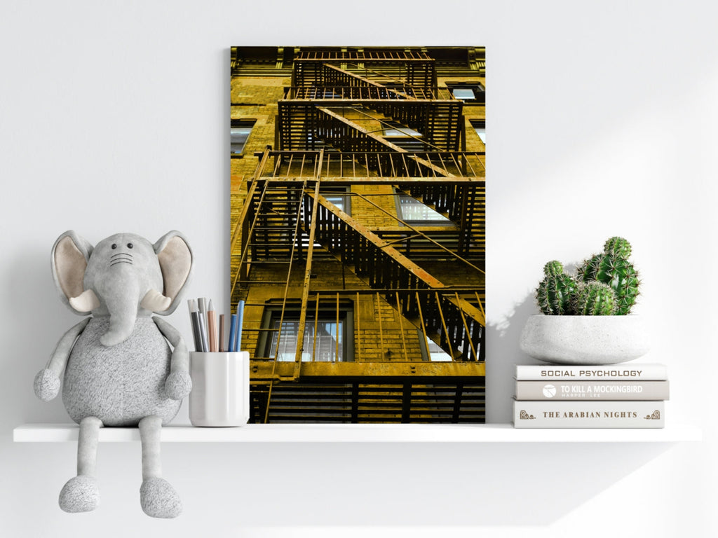 Stairs Yellow Aluminum Print