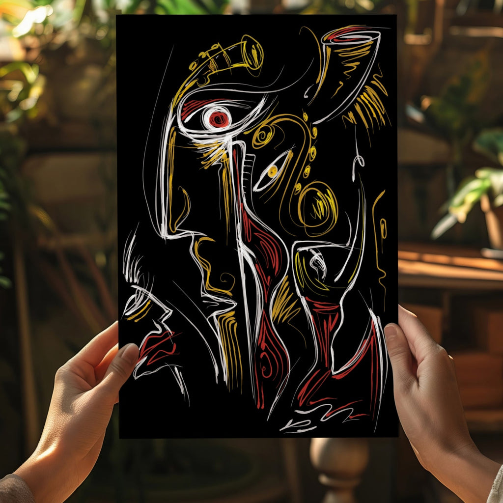 Abstract Art Faces Aluminum Print