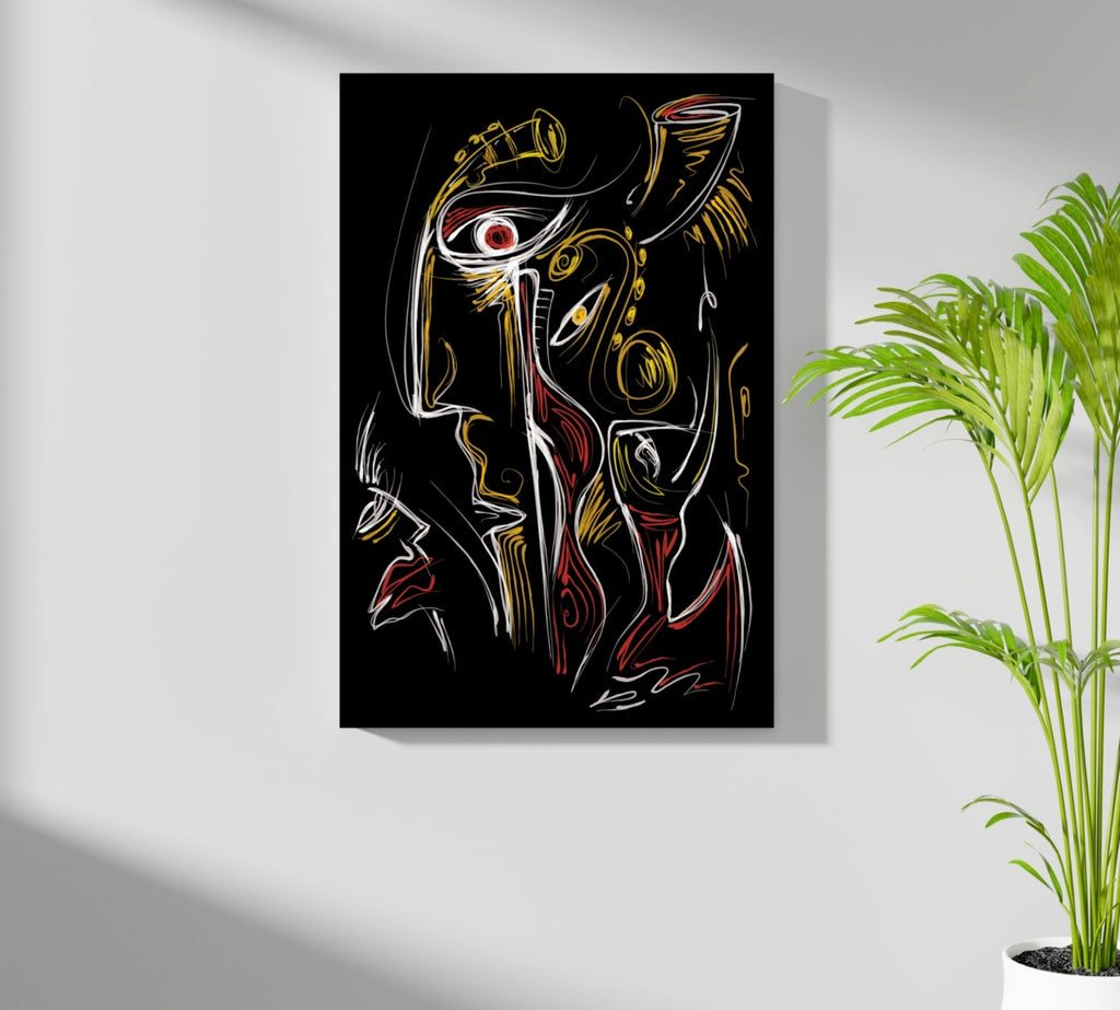 Abstract Art Faces Aluminum Print